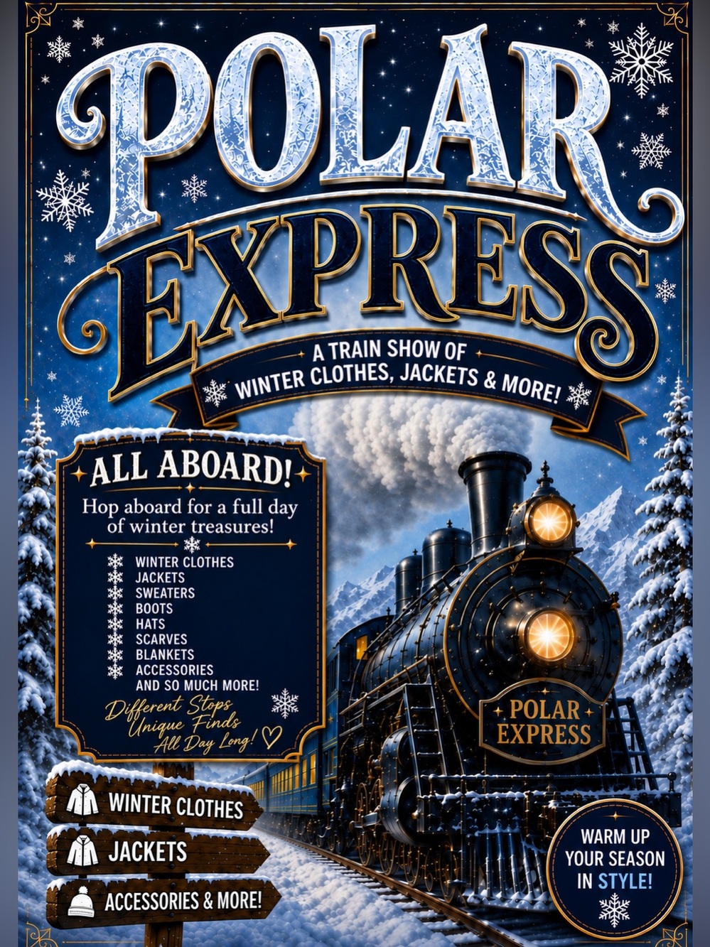 Polar Express Winter Train Poster